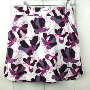 Slazenger‎ Golf Tennis Floral Skort White w/Black, Purple, Pink Flowers, Size XS